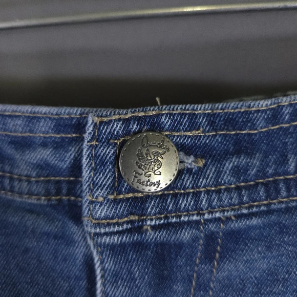 Quacker Factory Denim Pants Elastic Waist Size S Whimsical Fairy Y2K Maximalist - Picture 8 of 10